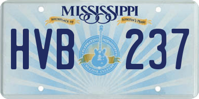 MS license plate HVB237