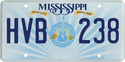 MS license plate HVB238