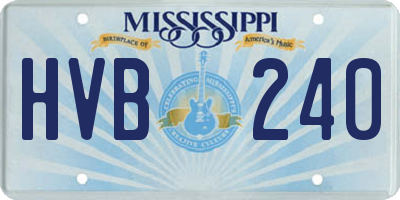 MS license plate HVB240