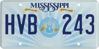 MS license plate HVB243