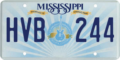 MS license plate HVB244
