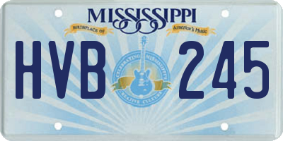 MS license plate HVB245