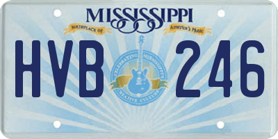 MS license plate HVB246