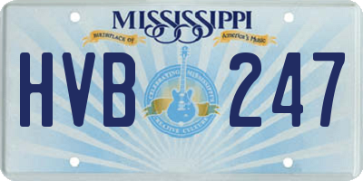 MS license plate HVB247
