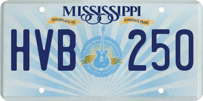 MS license plate HVB250