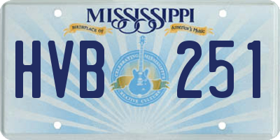 MS license plate HVB251
