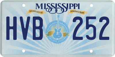 MS license plate HVB252