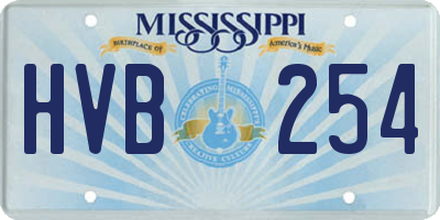 MS license plate HVB254