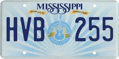 MS license plate HVB255