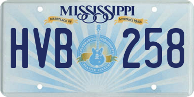 MS license plate HVB258