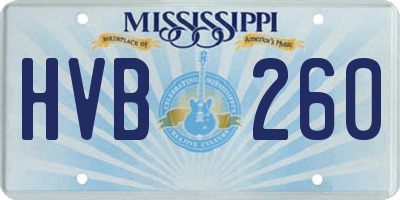 MS license plate HVB260