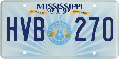 MS license plate HVB270