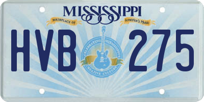 MS license plate HVB275