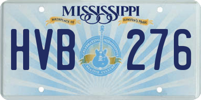 MS license plate HVB276