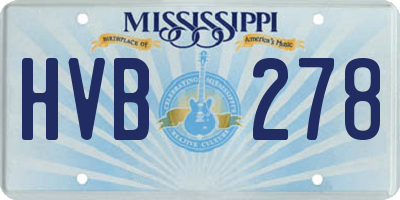 MS license plate HVB278