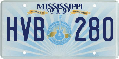 MS license plate HVB280