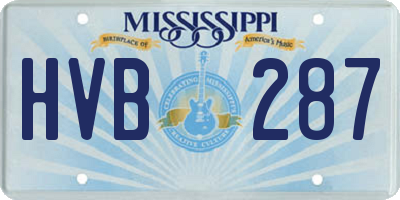 MS license plate HVB287