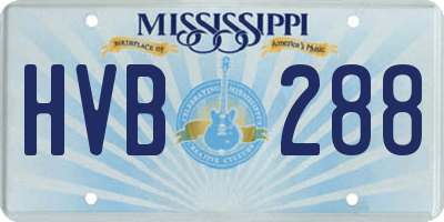 MS license plate HVB288