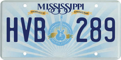 MS license plate HVB289