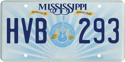 MS license plate HVB293
