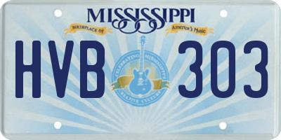 MS license plate HVB303