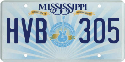 MS license plate HVB305