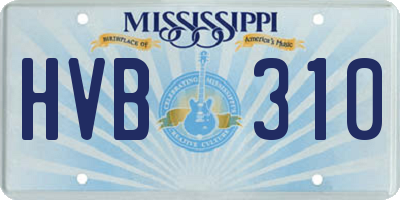 MS license plate HVB310