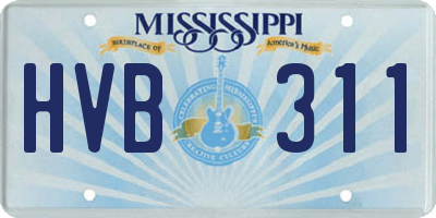 MS license plate HVB311