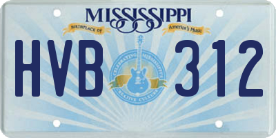 MS license plate HVB312