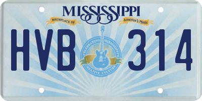 MS license plate HVB314