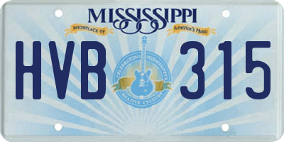 MS license plate HVB315