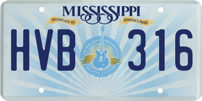 MS license plate HVB316