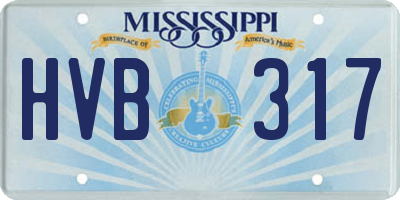 MS license plate HVB317