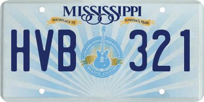 MS license plate HVB321