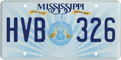 MS license plate HVB326