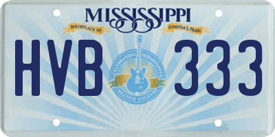 MS license plate HVB333