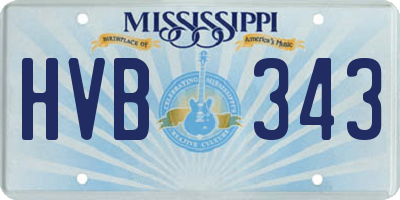 MS license plate HVB343