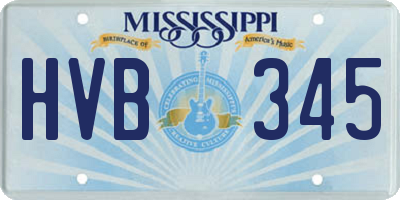 MS license plate HVB345