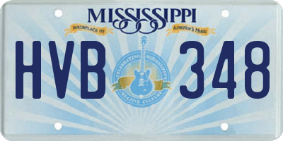 MS license plate HVB348
