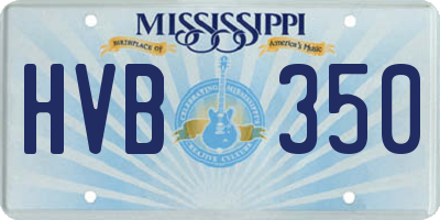 MS license plate HVB350