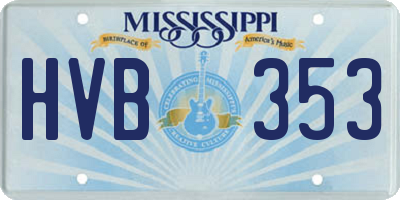MS license plate HVB353
