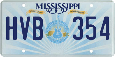 MS license plate HVB354