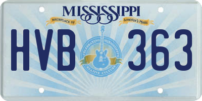 MS license plate HVB363