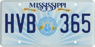 MS license plate HVB365