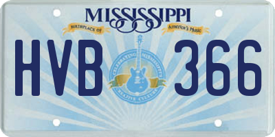 MS license plate HVB366
