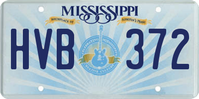 MS license plate HVB372
