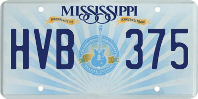MS license plate HVB375