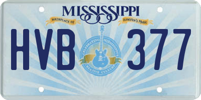 MS license plate HVB377
