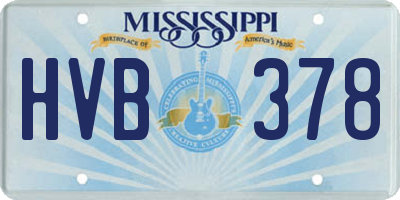 MS license plate HVB378