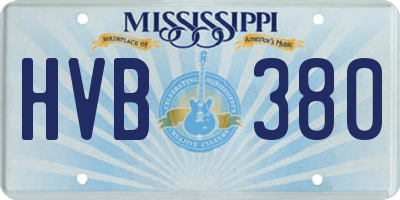 MS license plate HVB380
